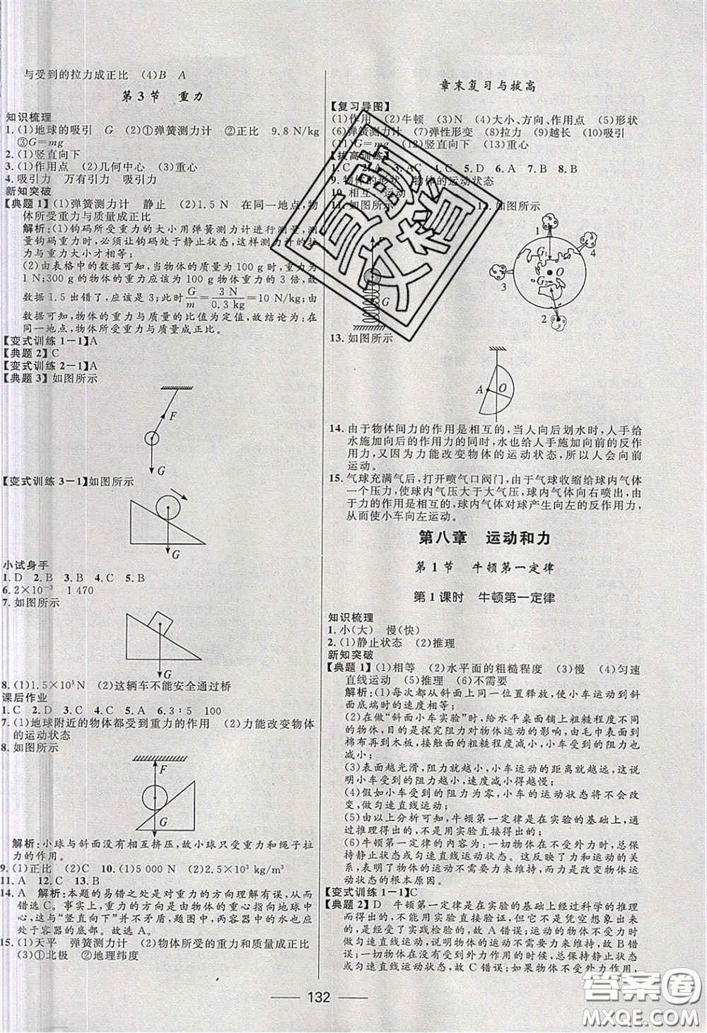 贏在起跑線2020奪冠百分百新導(dǎo)學(xué)課時(shí)練八年級(jí)物理下冊(cè)人教版答案