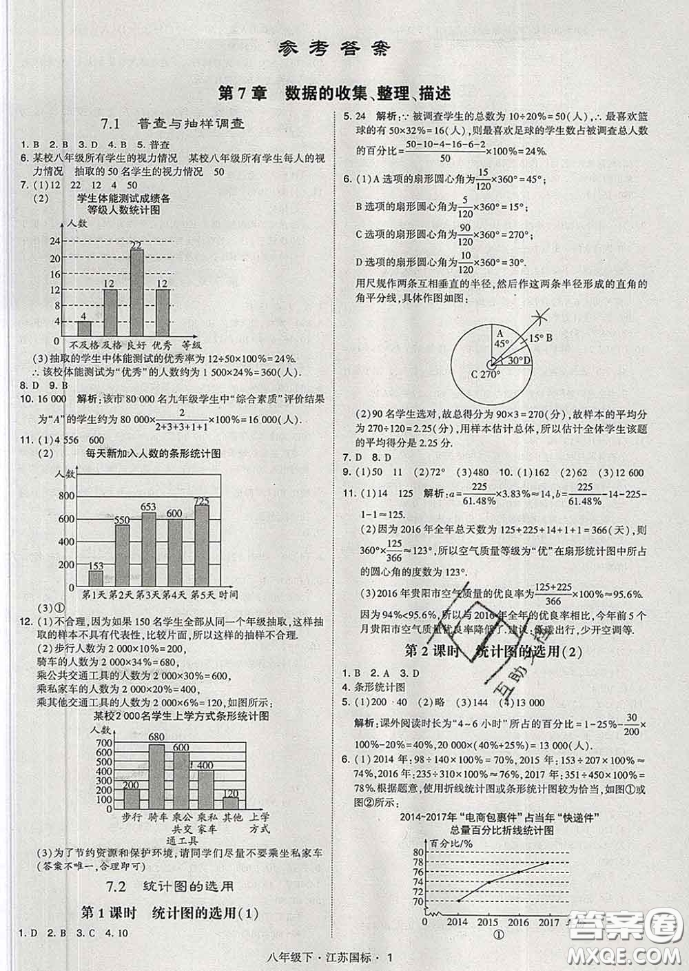 2020新版經(jīng)綸學(xué)典學(xué)霸題中題八年級數(shù)學(xué)下冊江蘇版答案