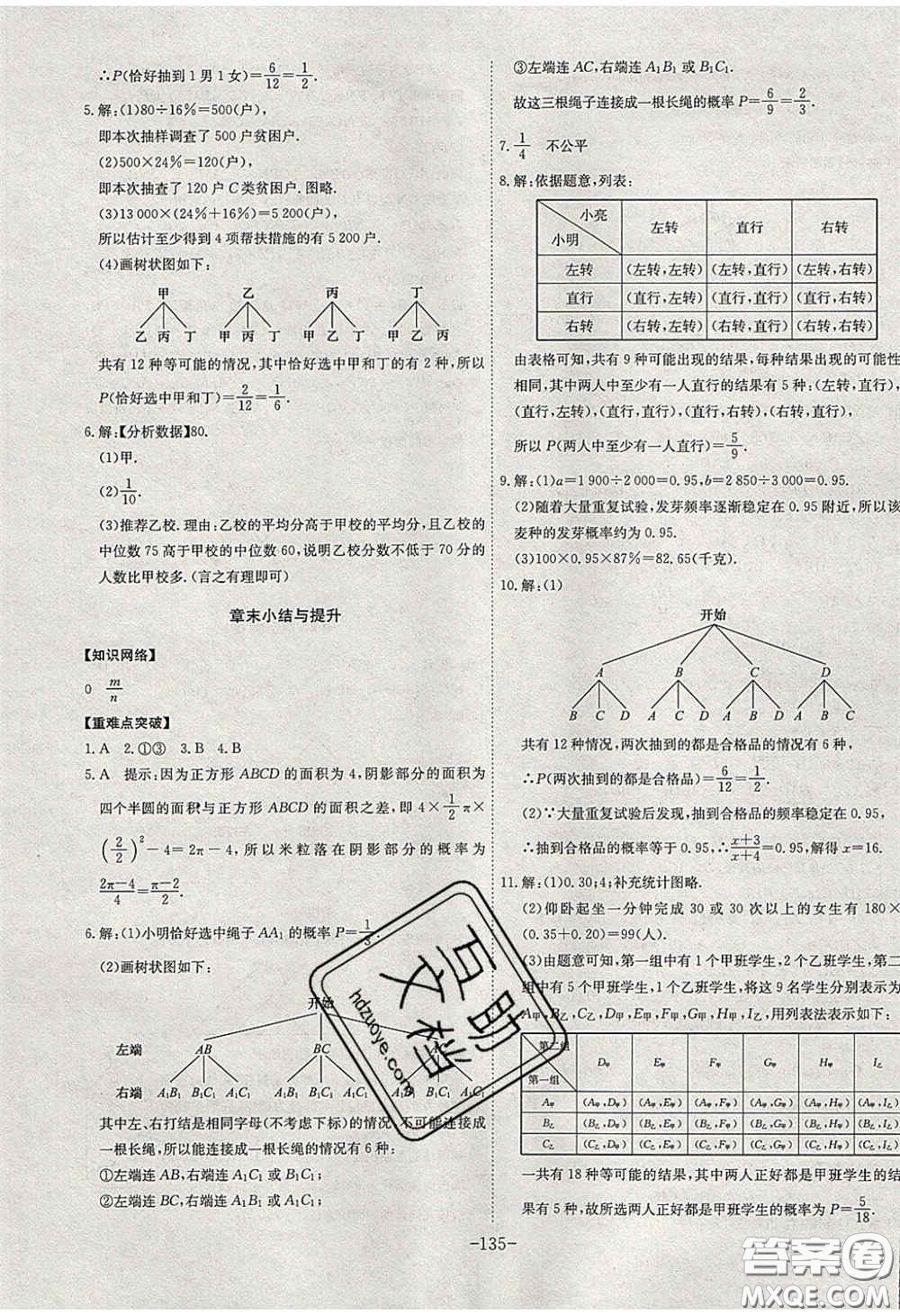 安徽師范大學(xué)出版社2020課時(shí)A計(jì)劃九年級(jí)數(shù)學(xué)下冊(cè)滬科版答案