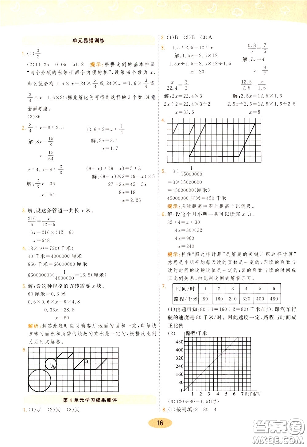 2020年黃岡同步練一日一練數(shù)學(xué)6年級下冊RJ人教版參考答案