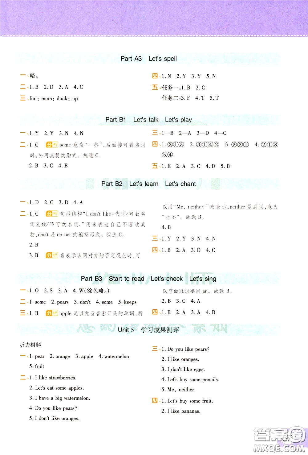 2020年黃岡同步練一日一練三年級(jí)起點(diǎn)英語(yǔ)3年級(jí)下冊(cè)PEP人教版參考答案