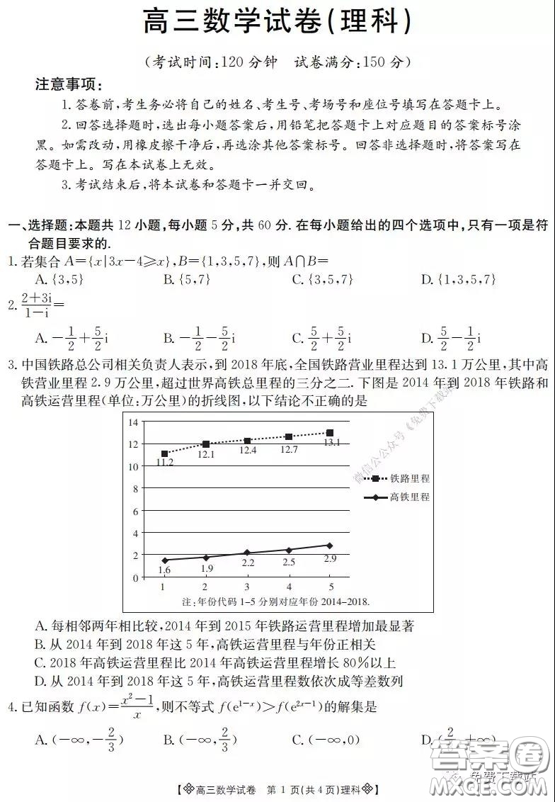 2020屆金太陽高三全國百萬聯(lián)考6002C理科數(shù)學試題及答案