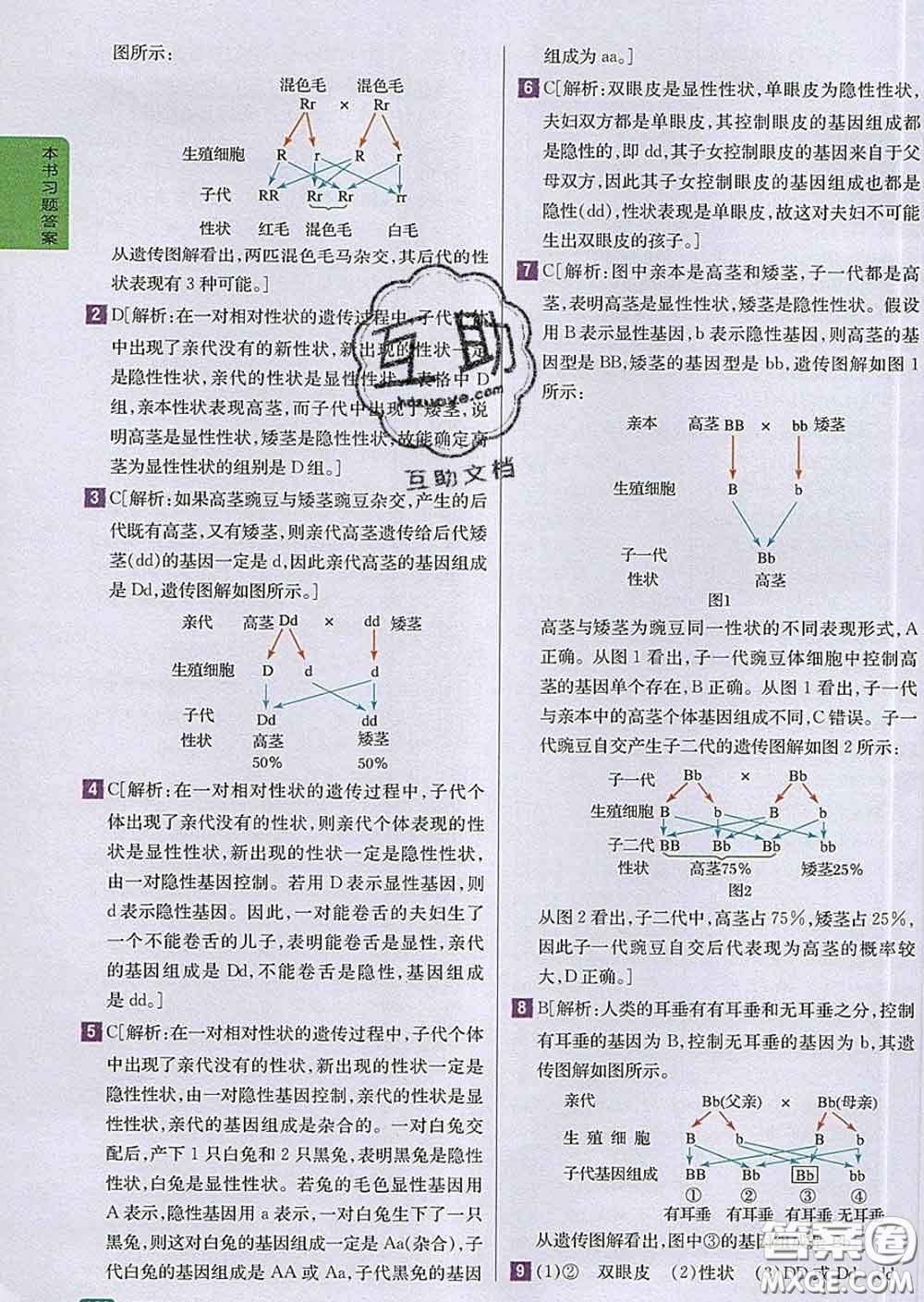 吉林人民出版社2020春尖子生學(xué)案八年級(jí)生物下冊(cè)人教版答案