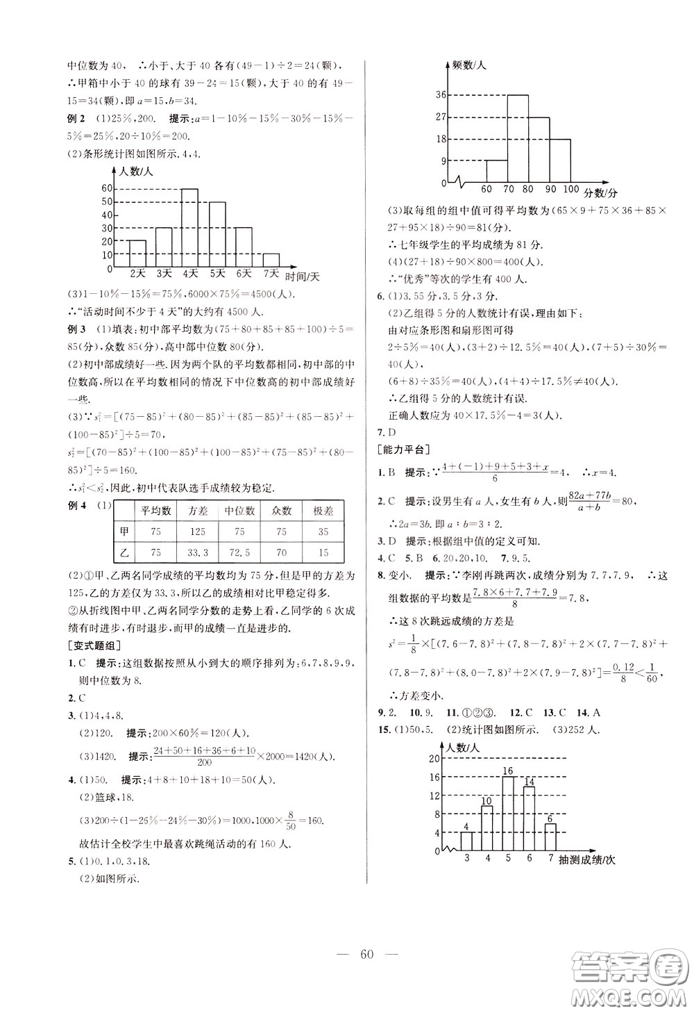 2020年培優(yōu)競賽超級課堂8年級數(shù)學(xué)第八版參考答案