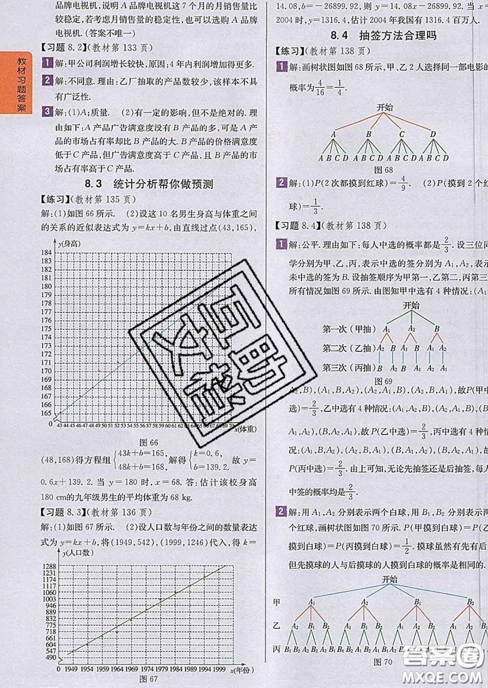 吉林人民出版社2020春尖子生學案九年級數(shù)學下冊蘇科版答案