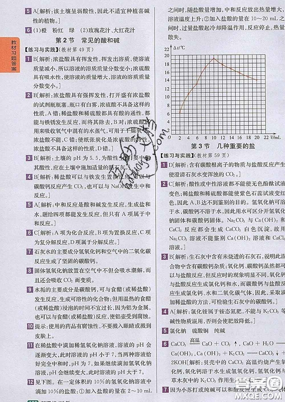 吉林人民出版社2020春尖子生學案九年級化學下冊滬教版答案