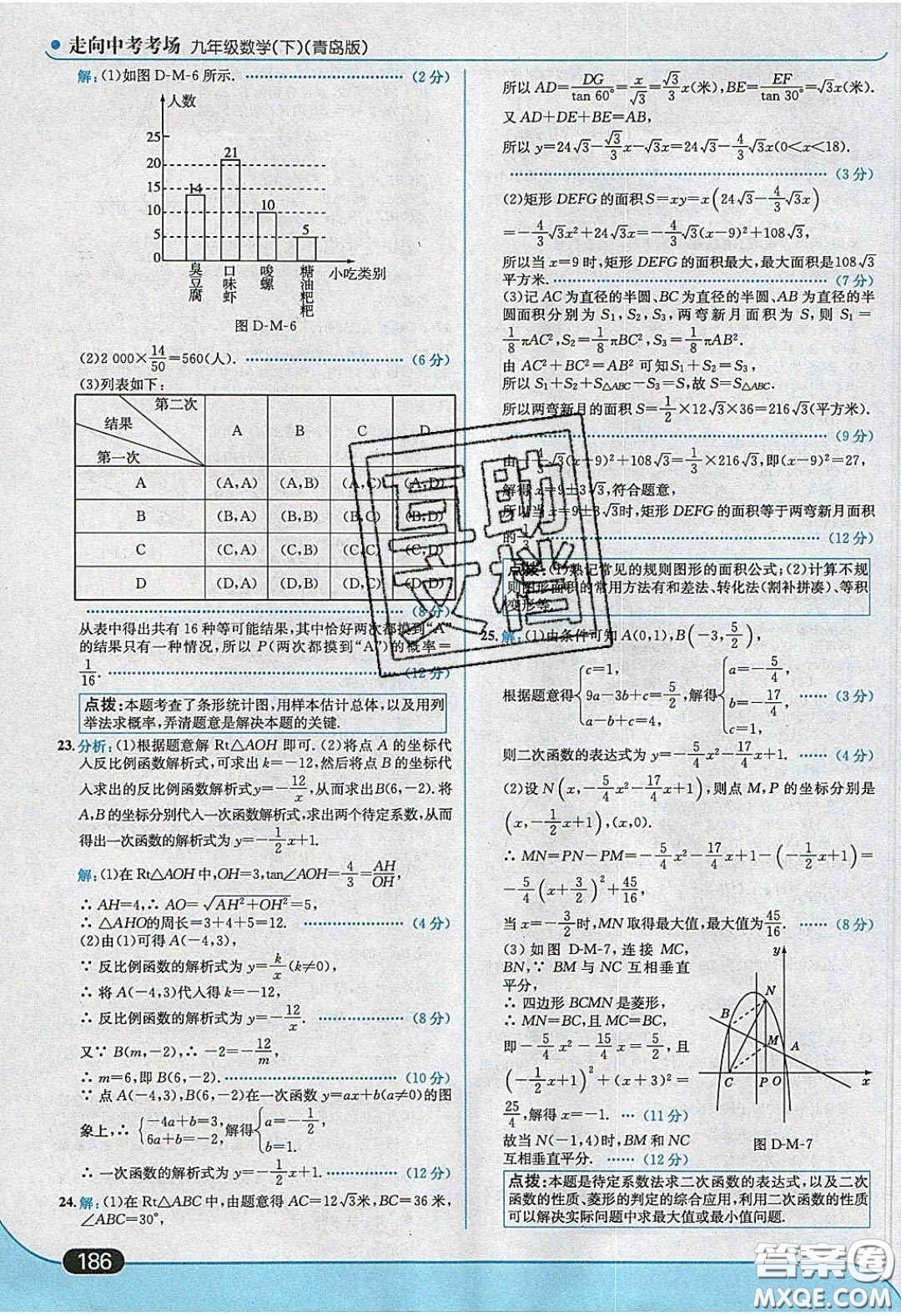 2020春走進(jìn)中考考場九年級數(shù)學(xué)下冊青島版答案