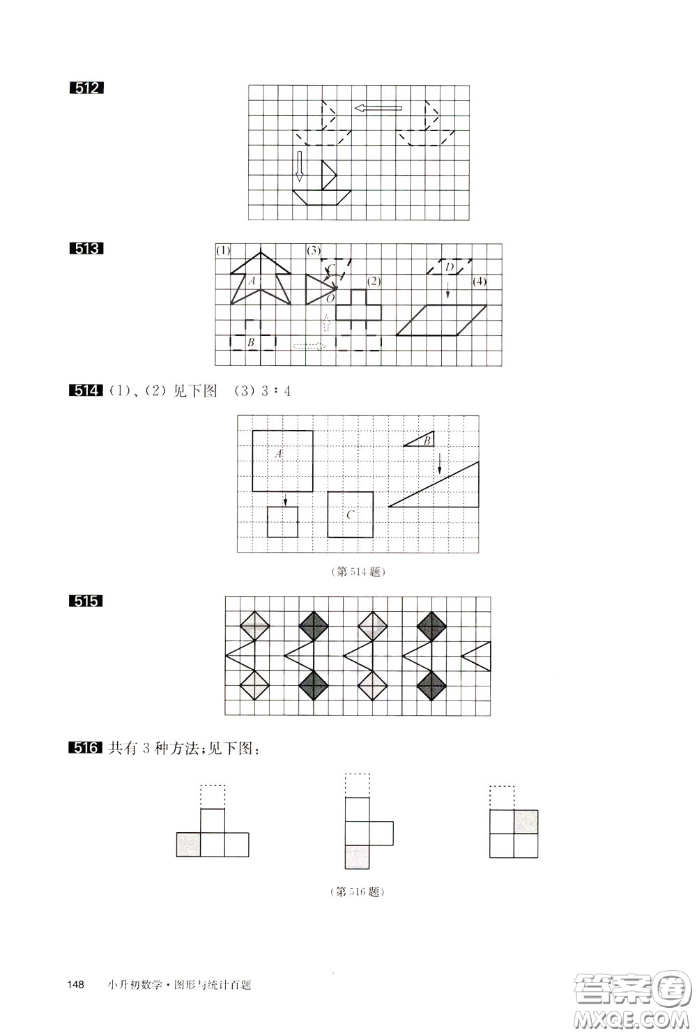 2020修訂版百題大過關(guān)小升初數(shù)學(xué)圖形與統(tǒng)計(jì)百題參考答案