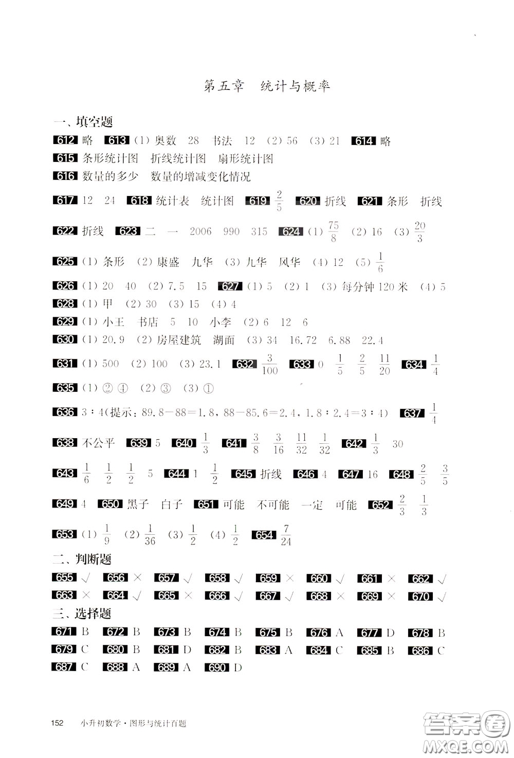 2020修訂版百題大過關(guān)小升初數(shù)學(xué)圖形與統(tǒng)計(jì)百題參考答案