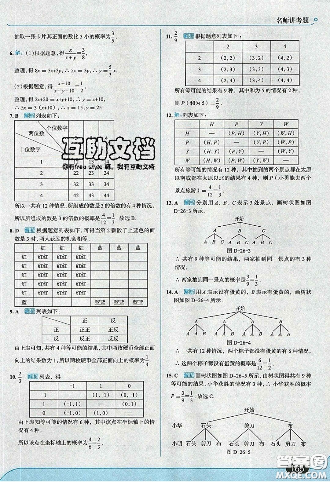 2020春走進(jìn)中考考場(chǎng)九年級(jí)下冊(cè)數(shù)學(xué)滬科版答案