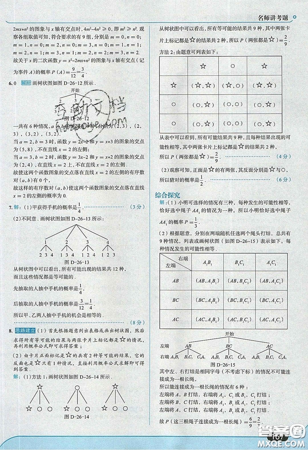 2020春走進(jìn)中考考場(chǎng)九年級(jí)下冊(cè)數(shù)學(xué)滬科版答案