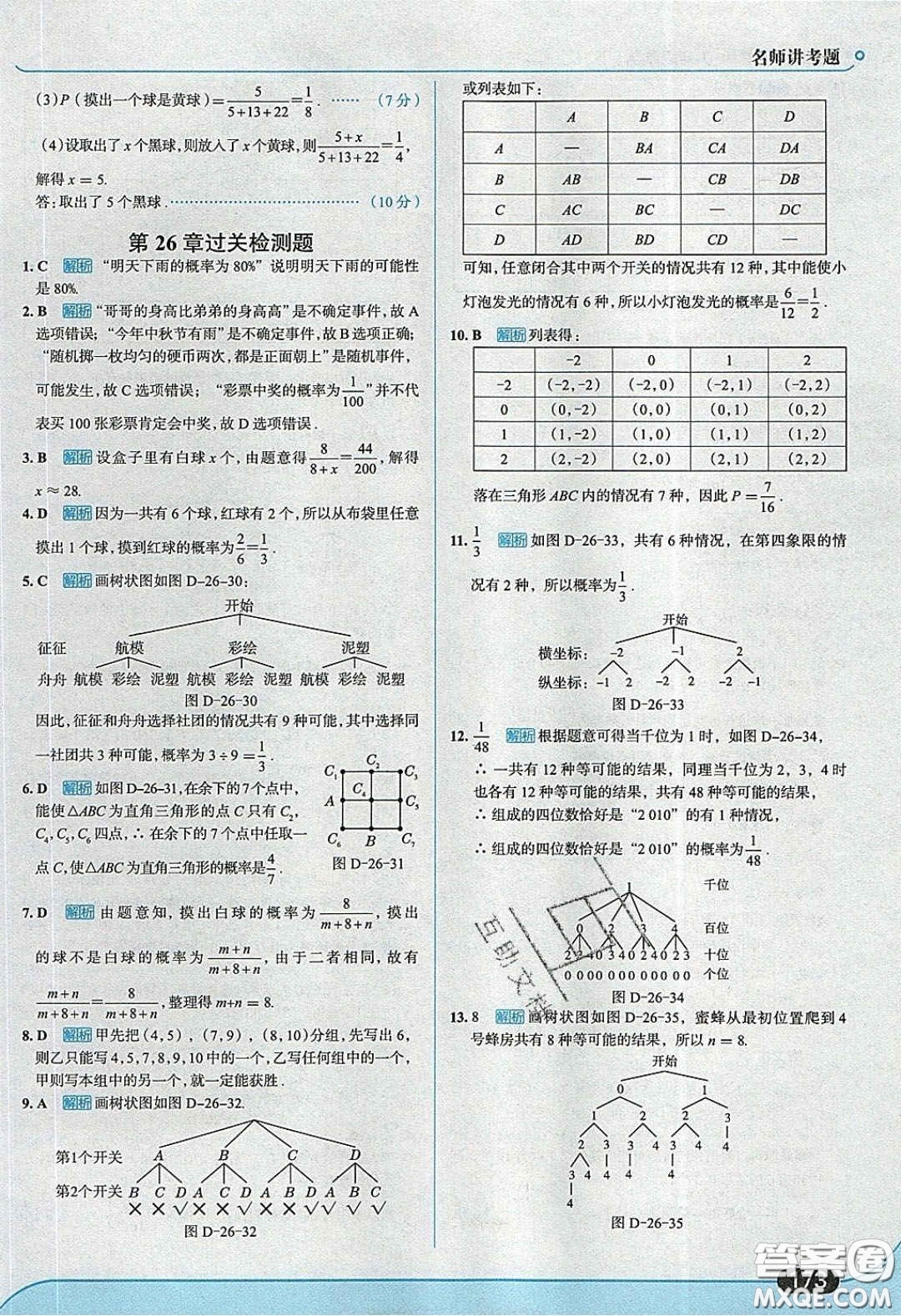 2020春走進(jìn)中考考場(chǎng)九年級(jí)下冊(cè)數(shù)學(xué)滬科版答案