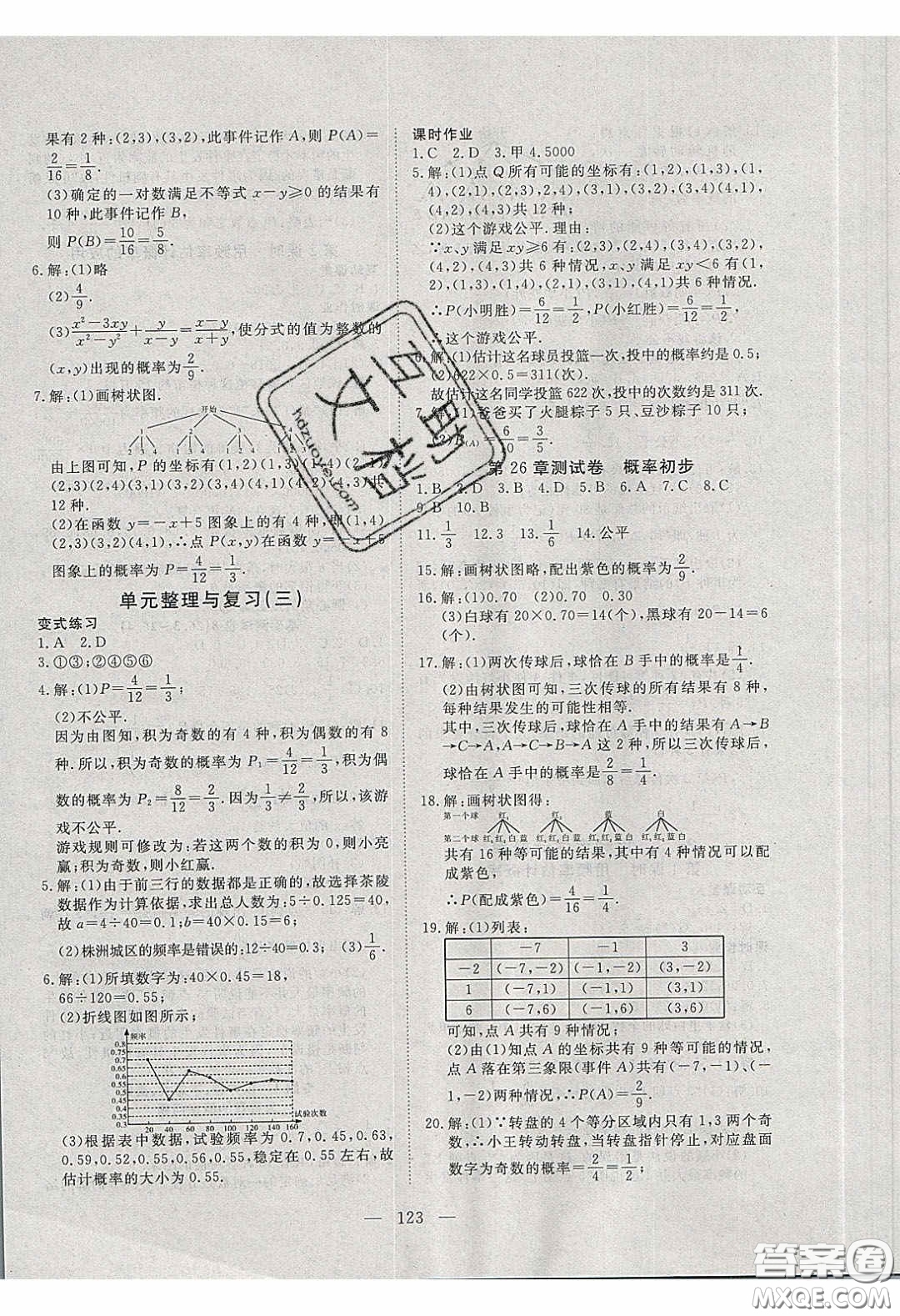 2020年351高效課堂導學案九年級數(shù)學下冊滬科版答案