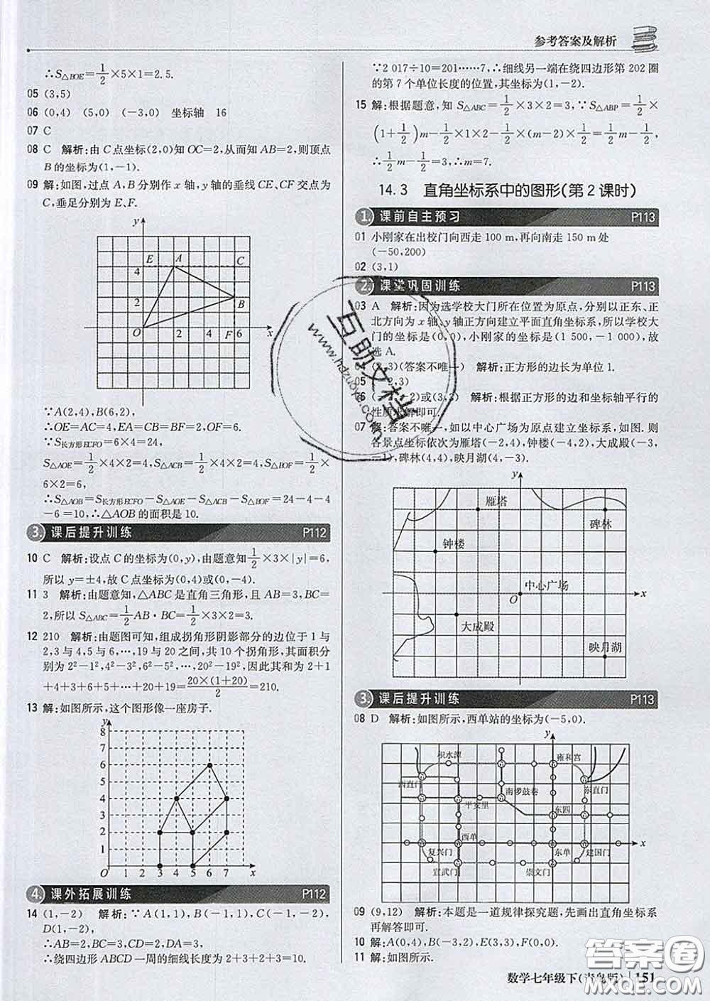 2020新版1加1輕巧奪冠優(yōu)化訓(xùn)練七年級(jí)數(shù)學(xué)下冊(cè)青島版答案