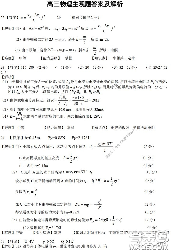 A佳教育2020年3月湖湘名校高三線上自主聯(lián)合檢測(cè)理科綜合答案