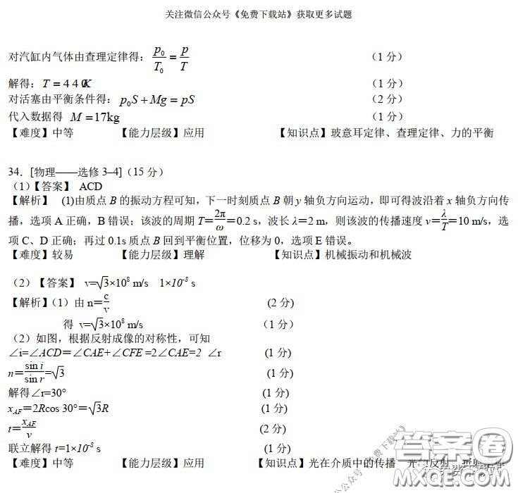 A佳教育2020年3月湖湘名校高三線上自主聯(lián)合檢測(cè)理科綜合答案