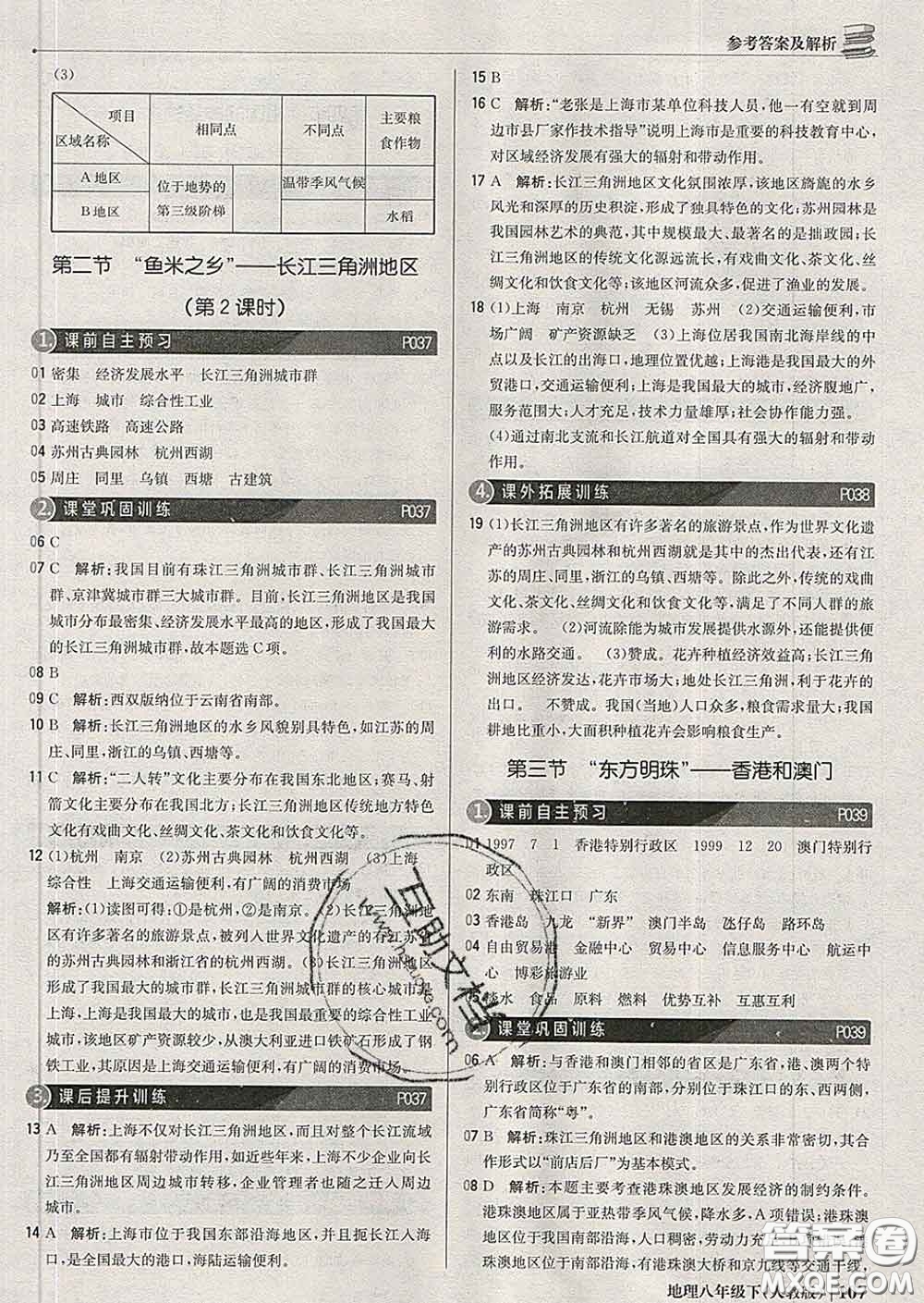 2020新版1加1輕巧奪冠優(yōu)化訓(xùn)練八年級(jí)地理下冊(cè)人教版答案