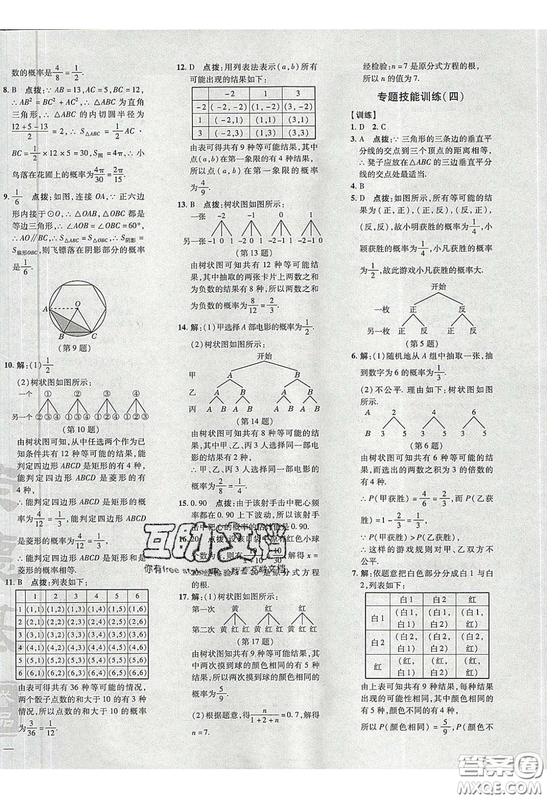 2020榮德基點(diǎn)撥訓(xùn)練九年級(jí)數(shù)學(xué)下冊(cè)湘教版答案