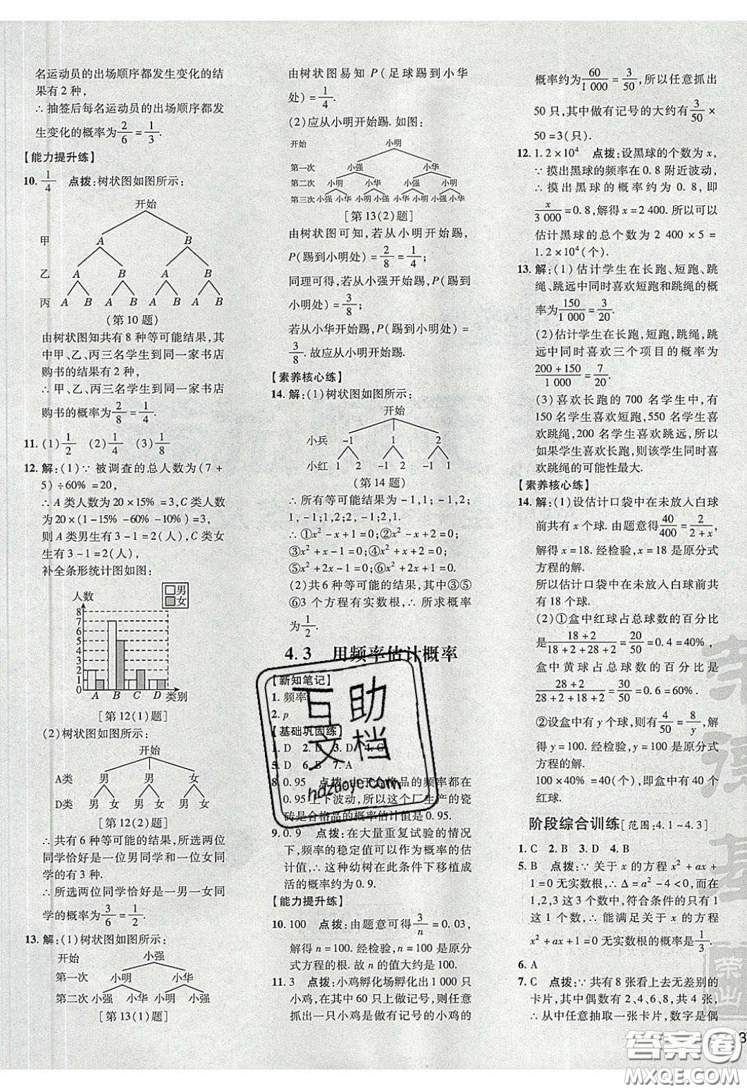 2020榮德基點(diǎn)撥訓(xùn)練九年級(jí)數(shù)學(xué)下冊(cè)湘教版答案