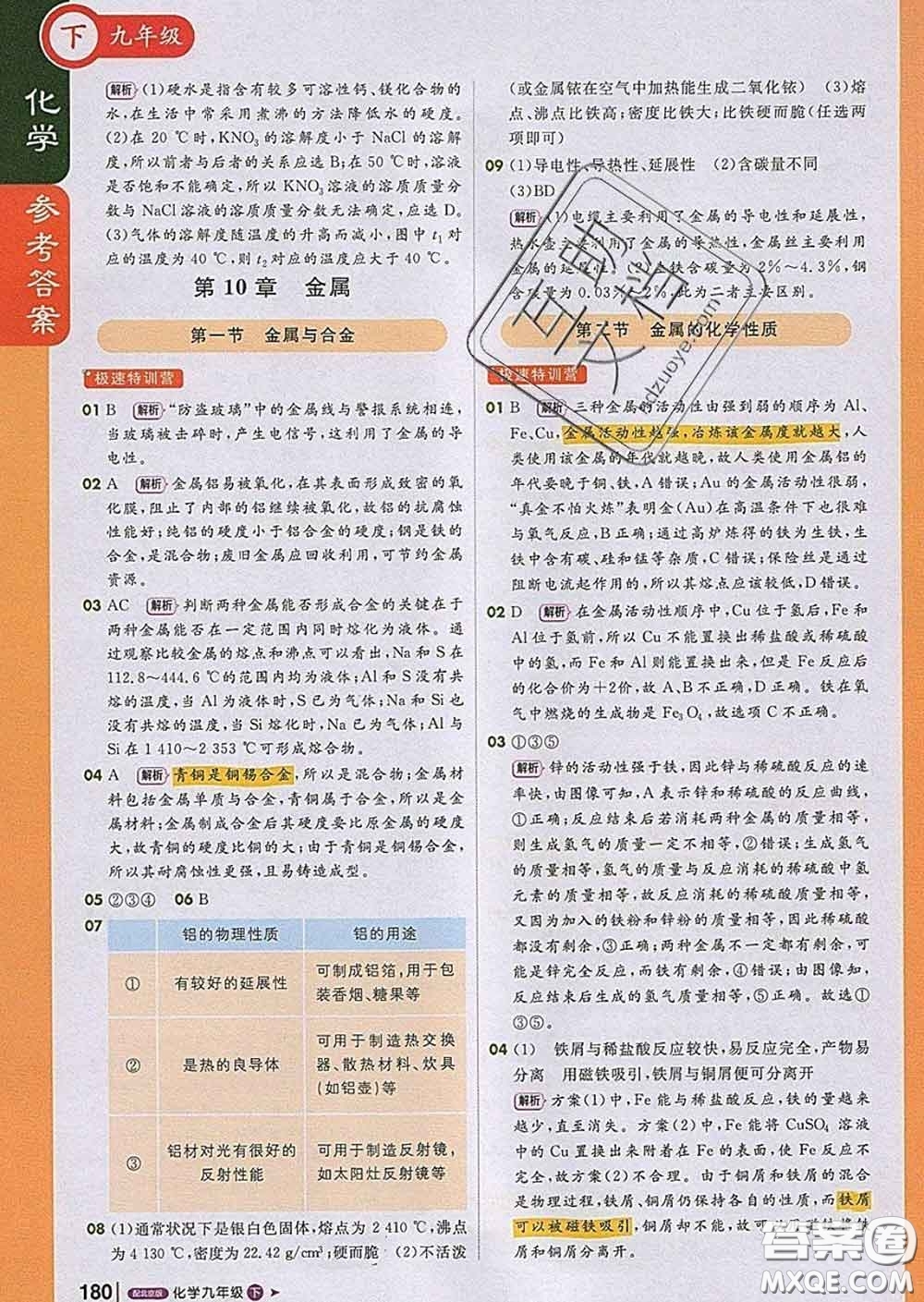 1加1輕巧奪冠課堂直播2020新版九年級化學(xué)下冊北京版答案