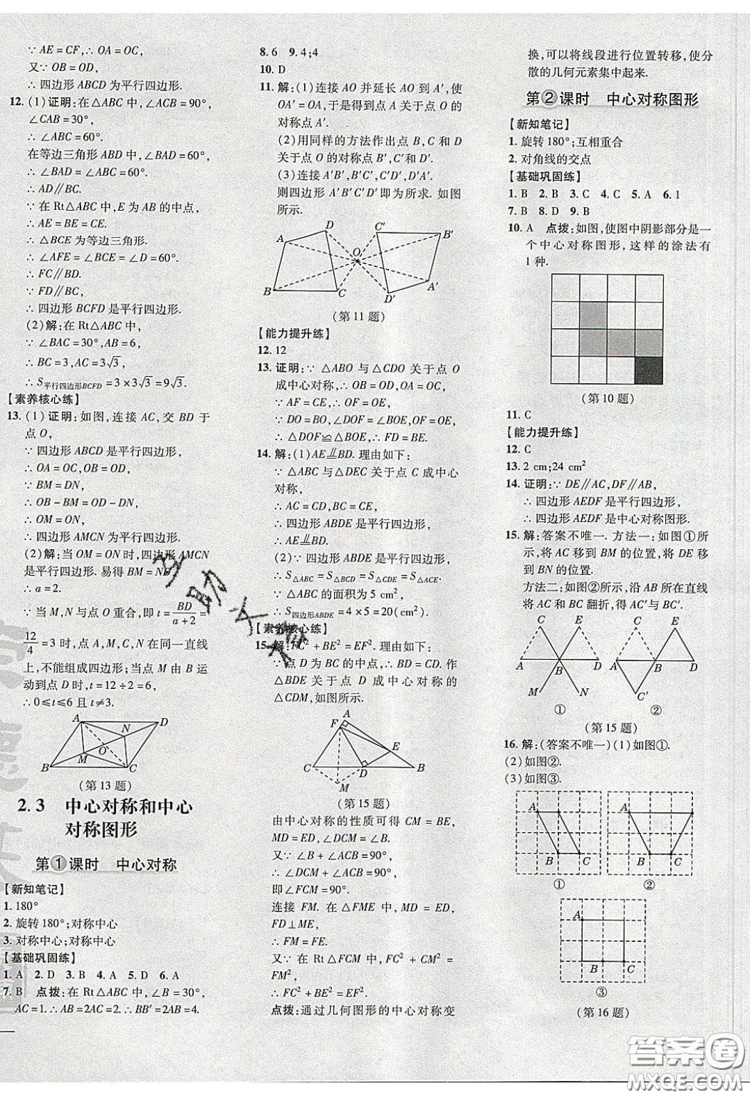 2020榮德基點(diǎn)撥訓(xùn)練八年級(jí)數(shù)學(xué)下冊(cè)湘教版答案