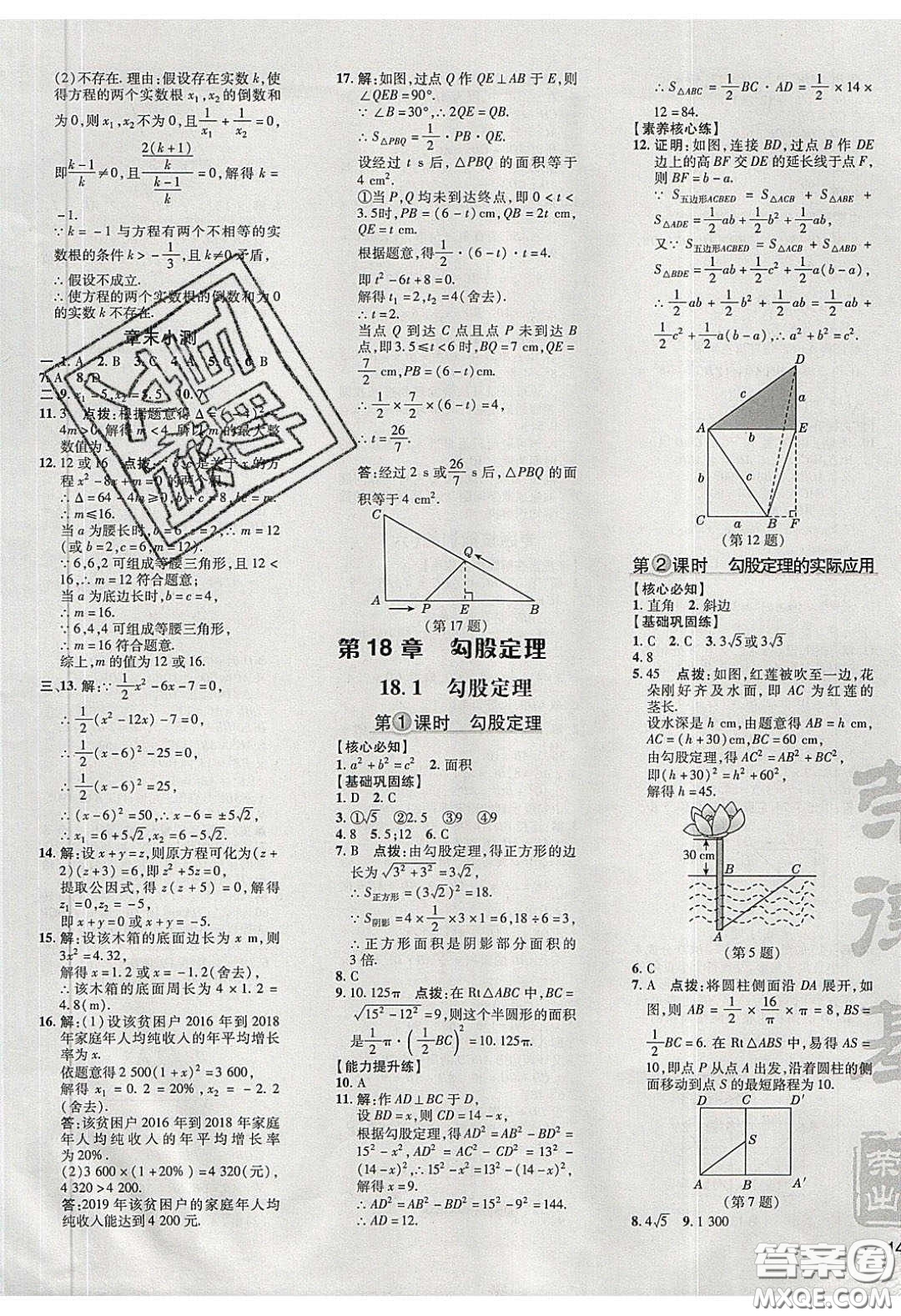 2020榮德基點(diǎn)撥訓(xùn)練八年級(jí)數(shù)學(xué)下冊(cè)滬科版安徽專用版答案