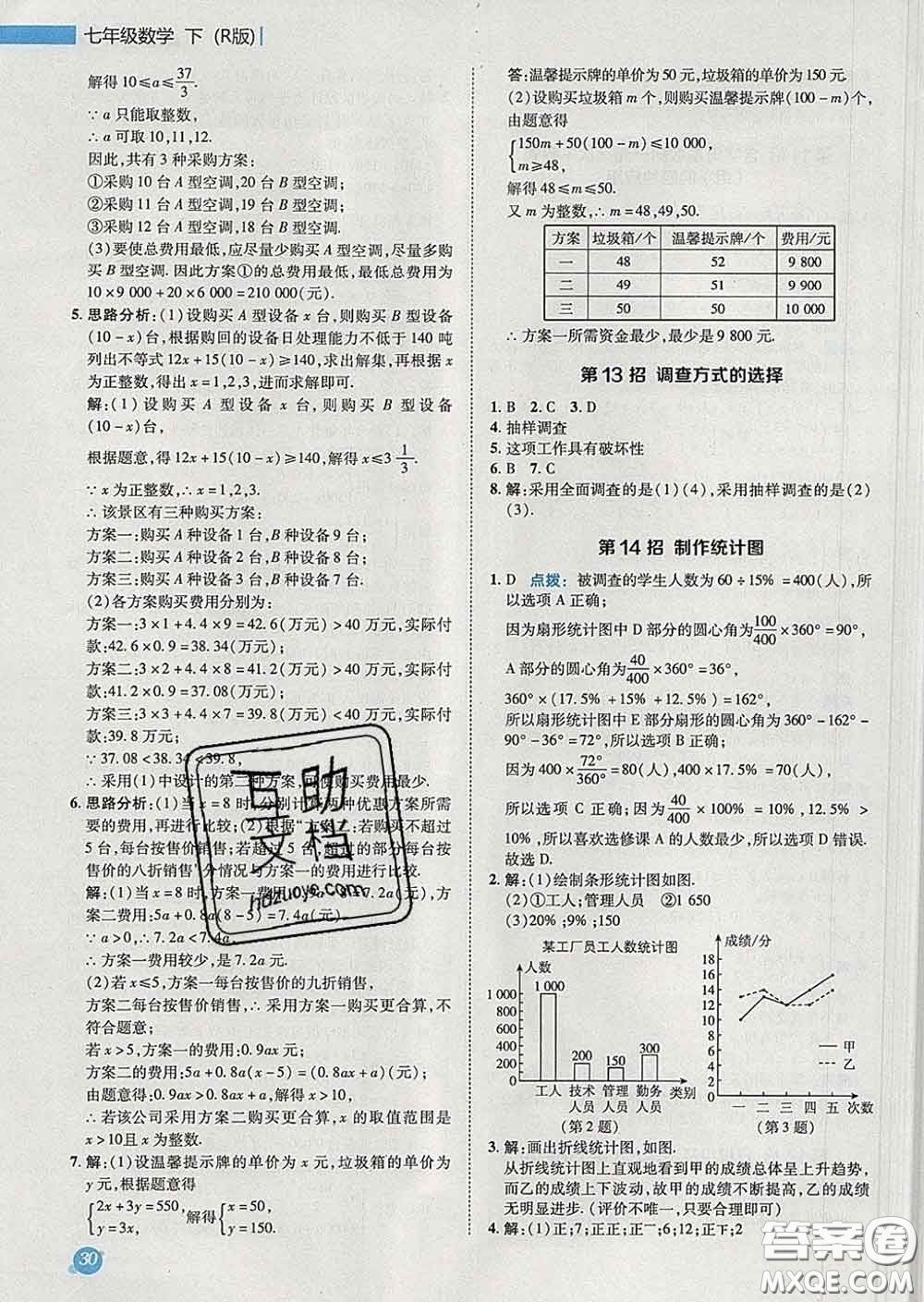 2020春綜合應(yīng)用創(chuàng)新題典中點(diǎn)七年級(jí)數(shù)學(xué)下冊(cè)人教版答案