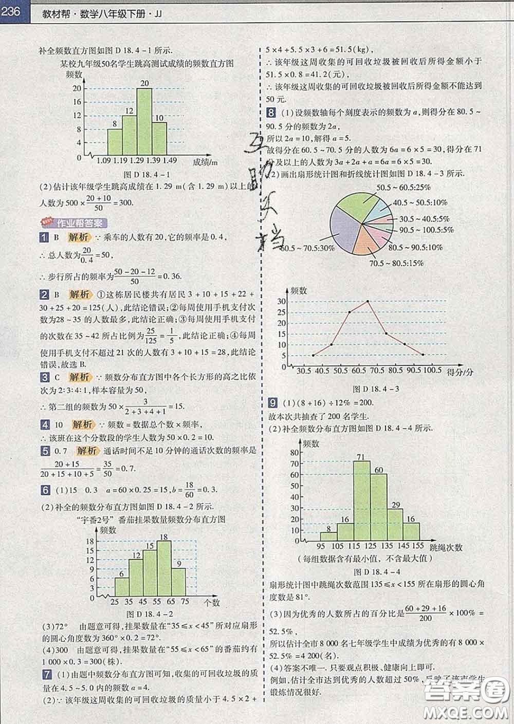 2020新版天星教育教材幫初中數(shù)學八年級下冊冀教版答案