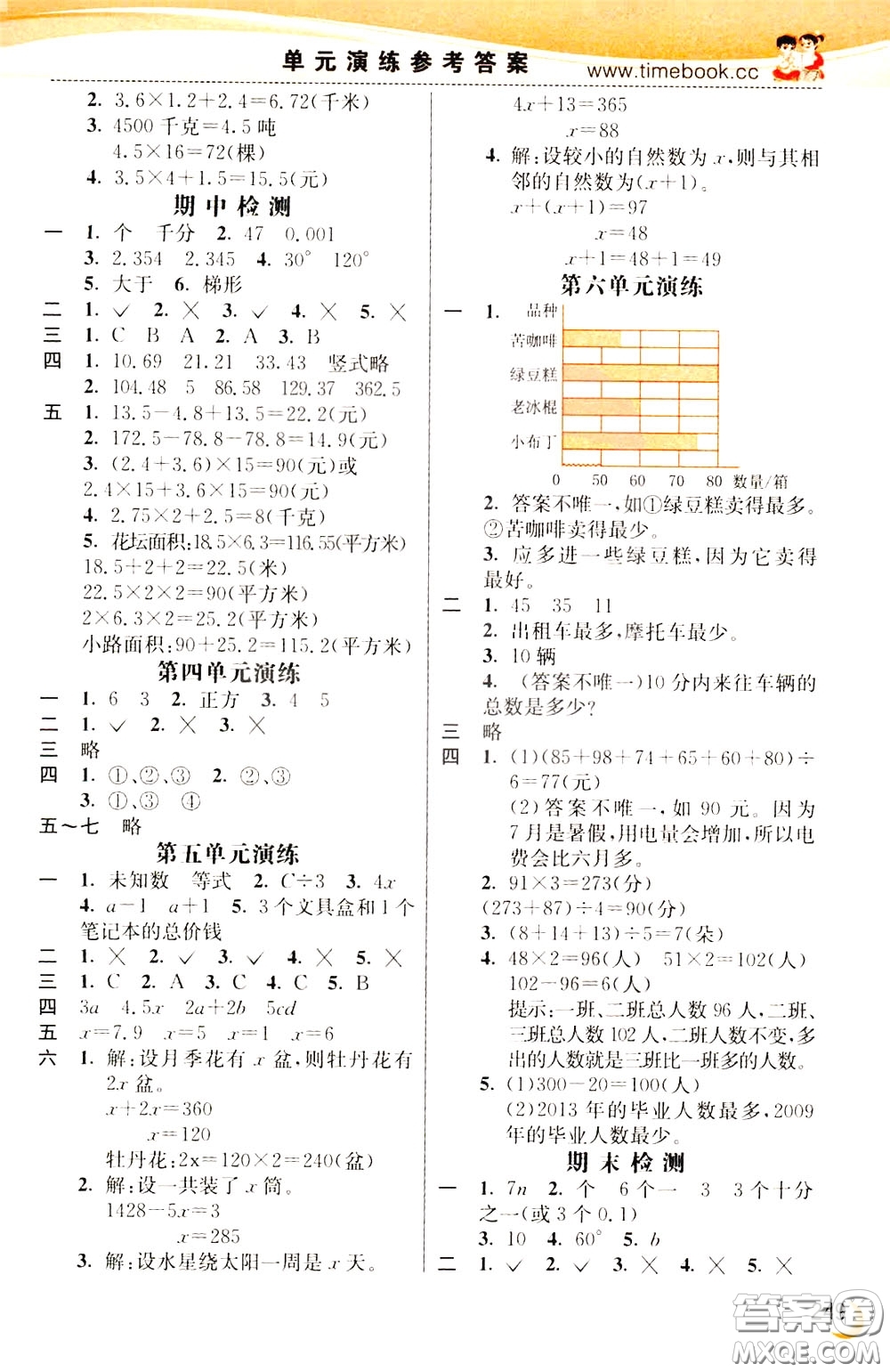 2020年小學創(chuàng)新一點通數(shù)學四年級下冊北師大版參考答案