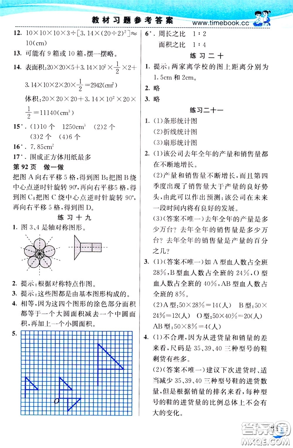 2020年小學(xué)創(chuàng)新一點(diǎn)通數(shù)學(xué)六年級下冊人教版參考答案