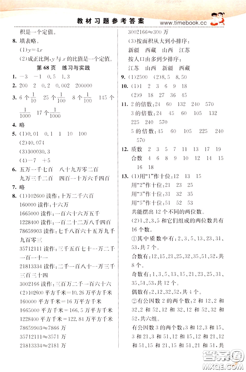 2020年小學創(chuàng)新一點通數學六年級下冊蘇教版參考答案