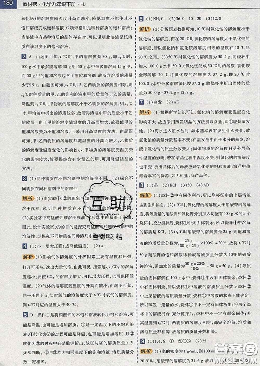 2020新版天星教育教材幫初中化學(xué)九年級下冊滬教版答案