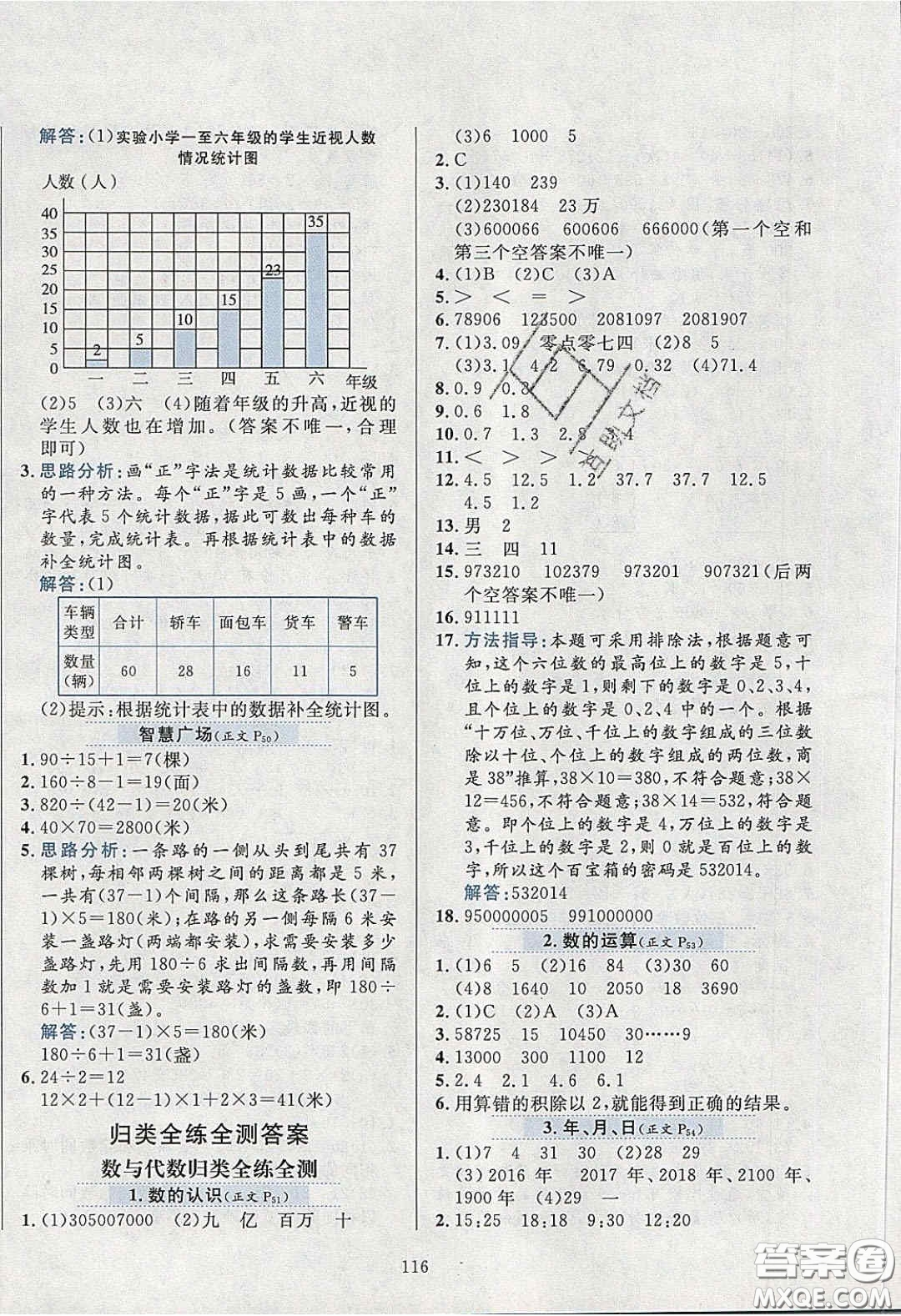 2020年小學(xué)教材全練三年級數(shù)學(xué)下冊青島版五四制答案