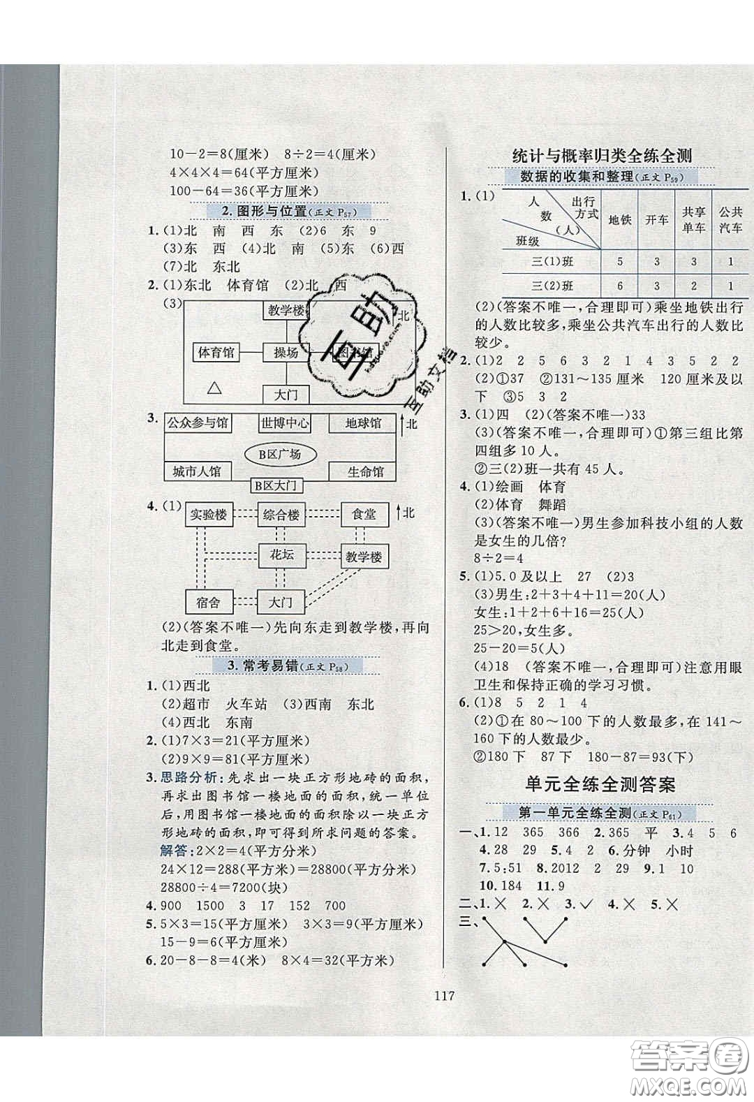 2020年小學(xué)教材全練數(shù)學(xué)三年級(jí)下冊(cè)冀教版答案