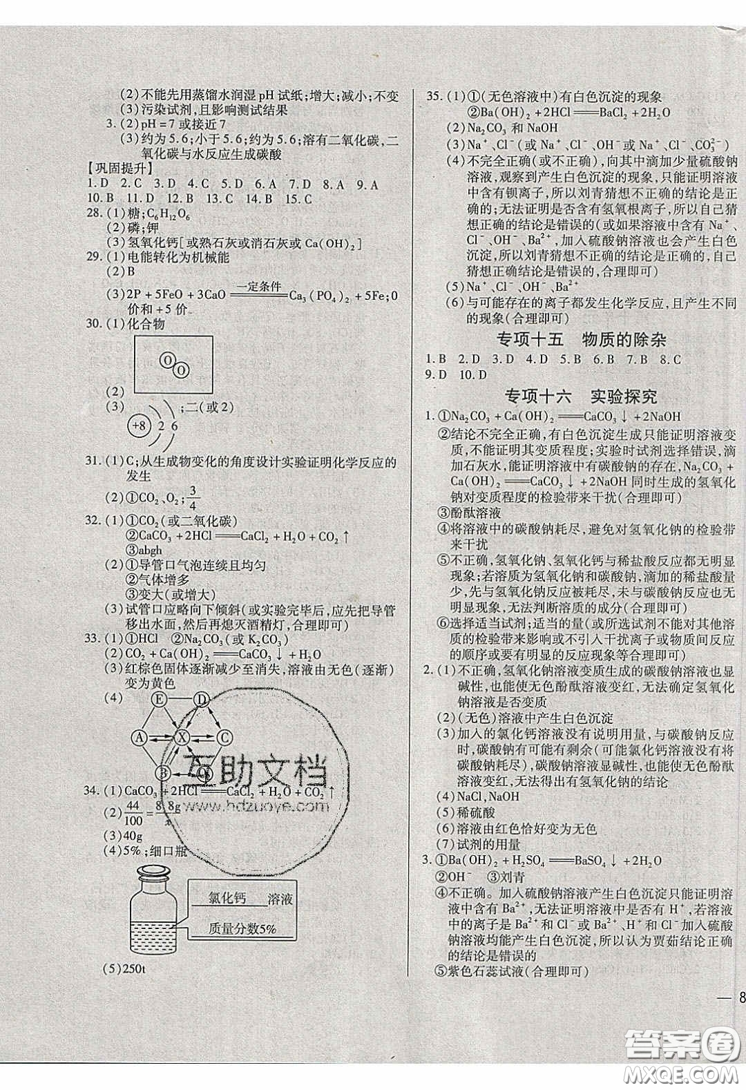 2020年全練中考總復(fù)習(xí)化學(xué)哈爾濱市專版答案