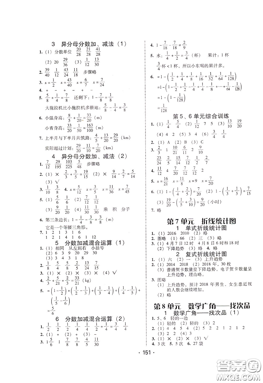 2020年課時學練測學生用書數(shù)學五年級下冊人教版參考答案