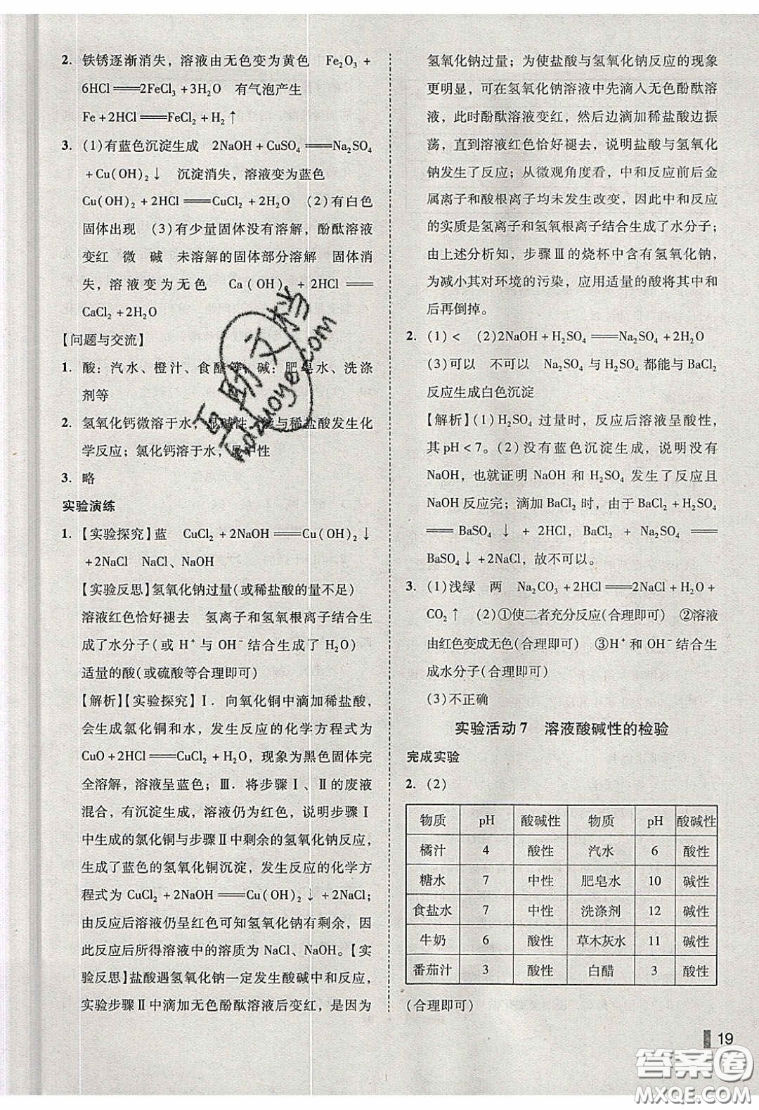 2020年遼寧作業(yè)分層培優(yōu)學(xué)案九年級(jí)化學(xué)下冊(cè)人教版答案