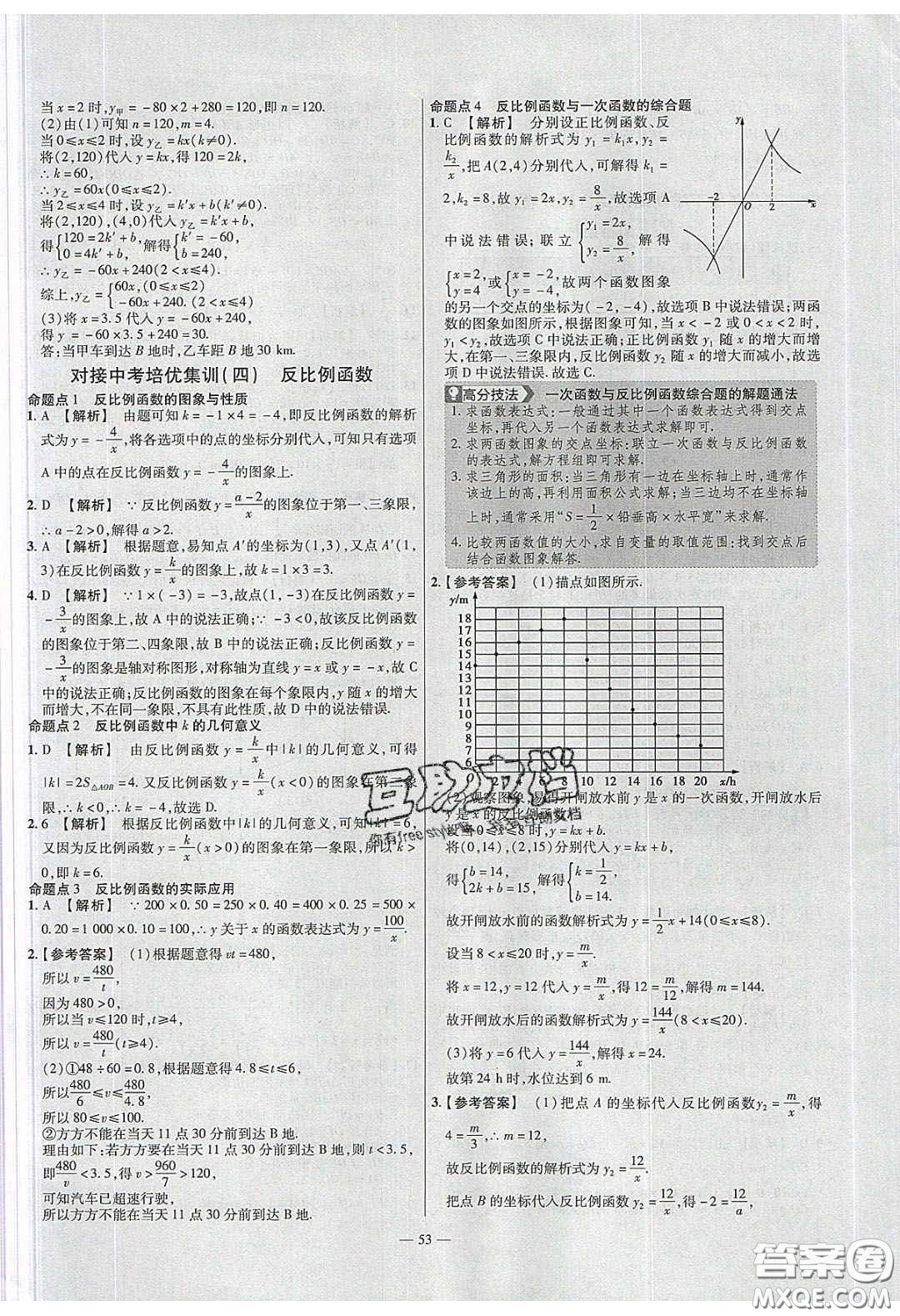 2020年金考卷活頁題選名師名題單元雙測八年級數(shù)學下冊華師大版答案