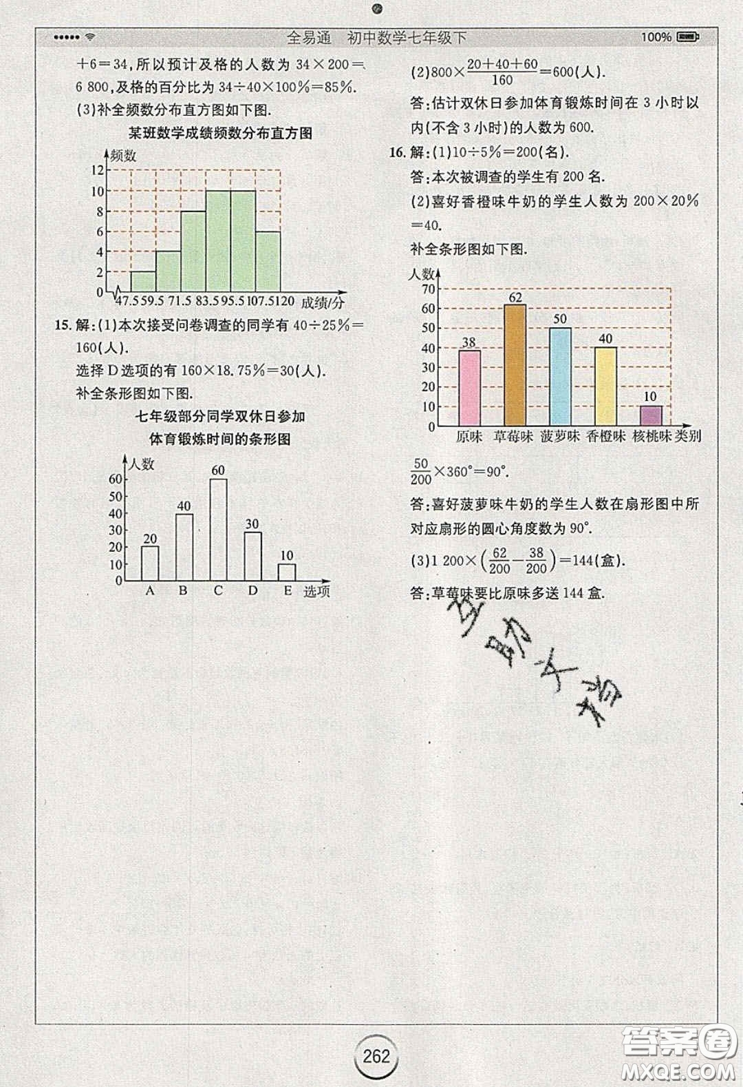 2020年全易通初中數(shù)學(xué)七年級下冊人教版答案