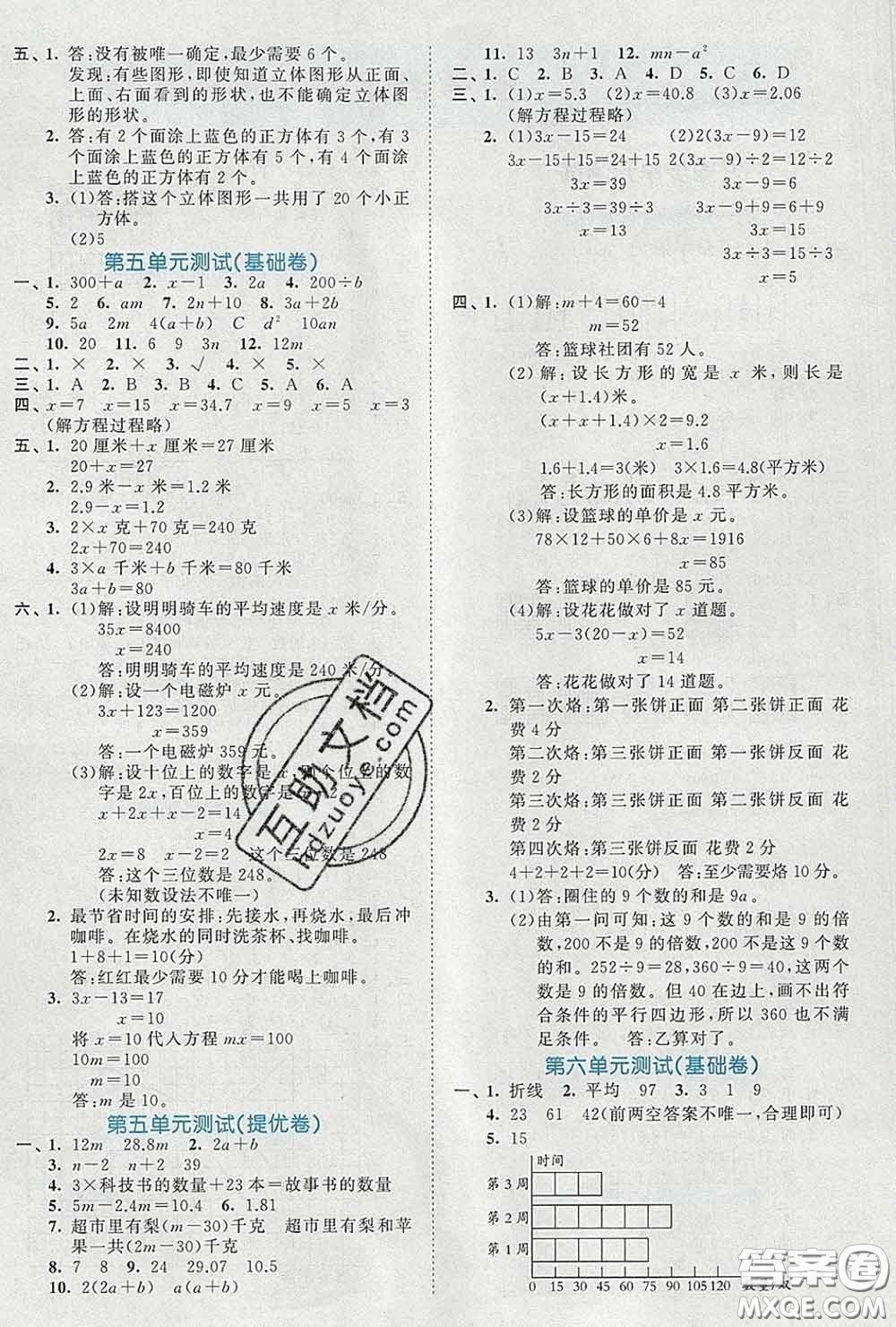 西安出版社2020新版53全優(yōu)卷四年級(jí)數(shù)學(xué)下冊(cè)北師版答案