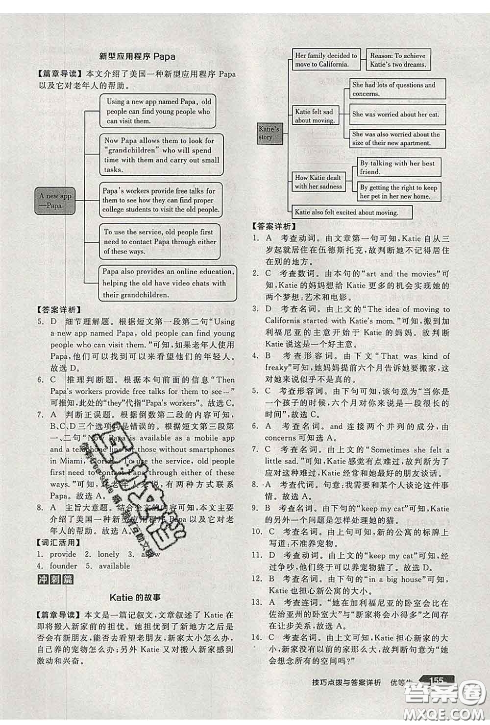 陽(yáng)光出版社2020春全品優(yōu)等生八年級(jí)英語(yǔ)下冊(cè)人教版答案