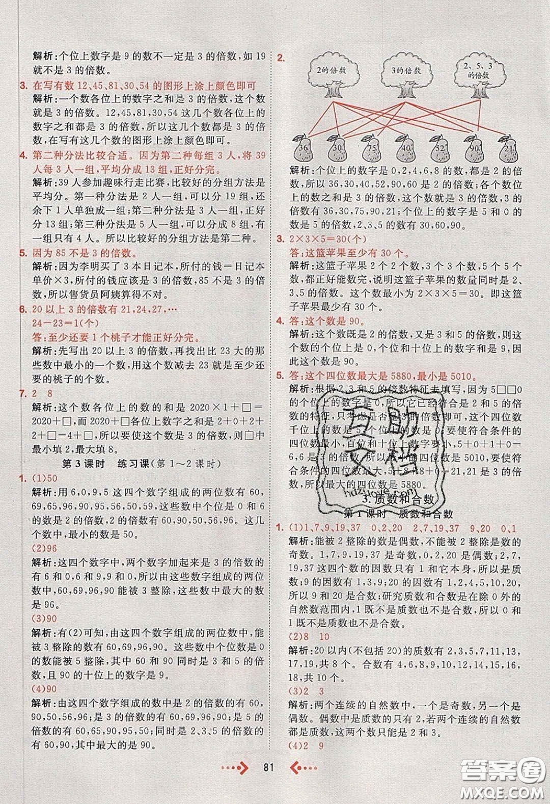 2020春快樂小博士鞏固與提高五年級數(shù)學(xué)下冊人教版答案