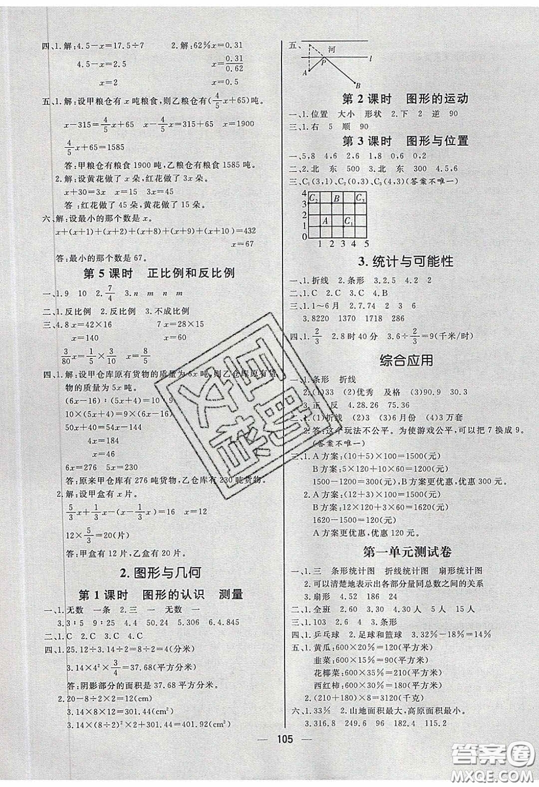 2020春快樂(lè)小博士鞏固與提高六年級(jí)數(shù)學(xué)下冊(cè)蘇教版答案