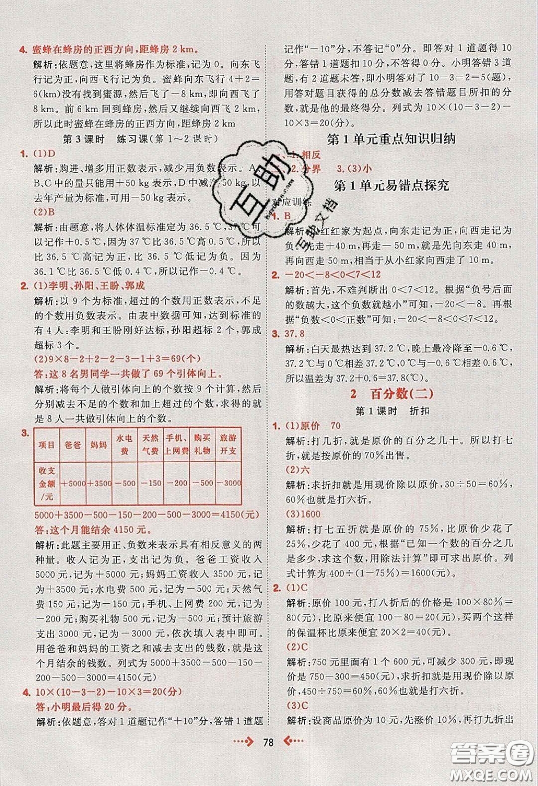 2020春快樂小博士鞏固與提高六年級(jí)數(shù)學(xué)下冊(cè)人教版答案