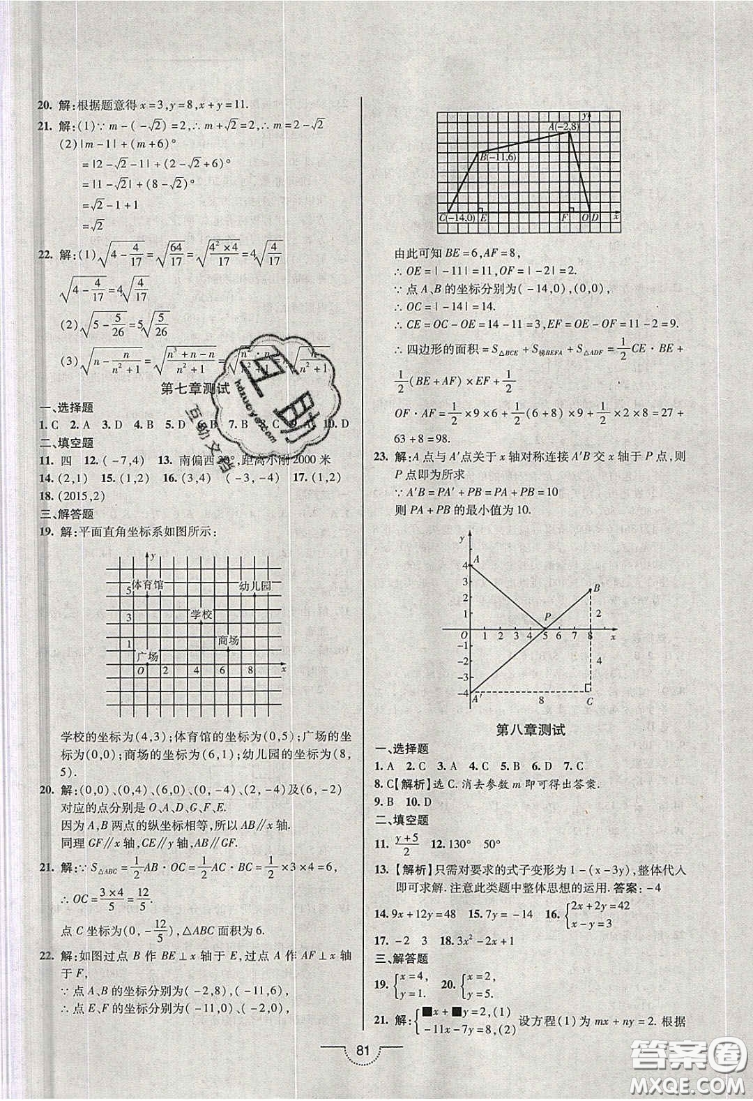 2020年名師在線魔力導(dǎo)學開心練七年級數(shù)學下冊人教版答案