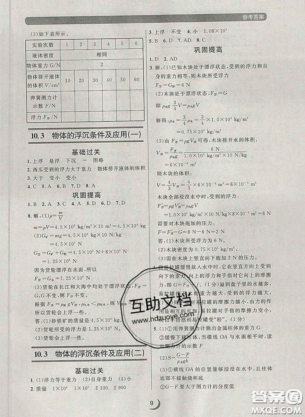 2020新版點(diǎn)石成金金牌每課通八年級(jí)物理下冊(cè)人教版答案