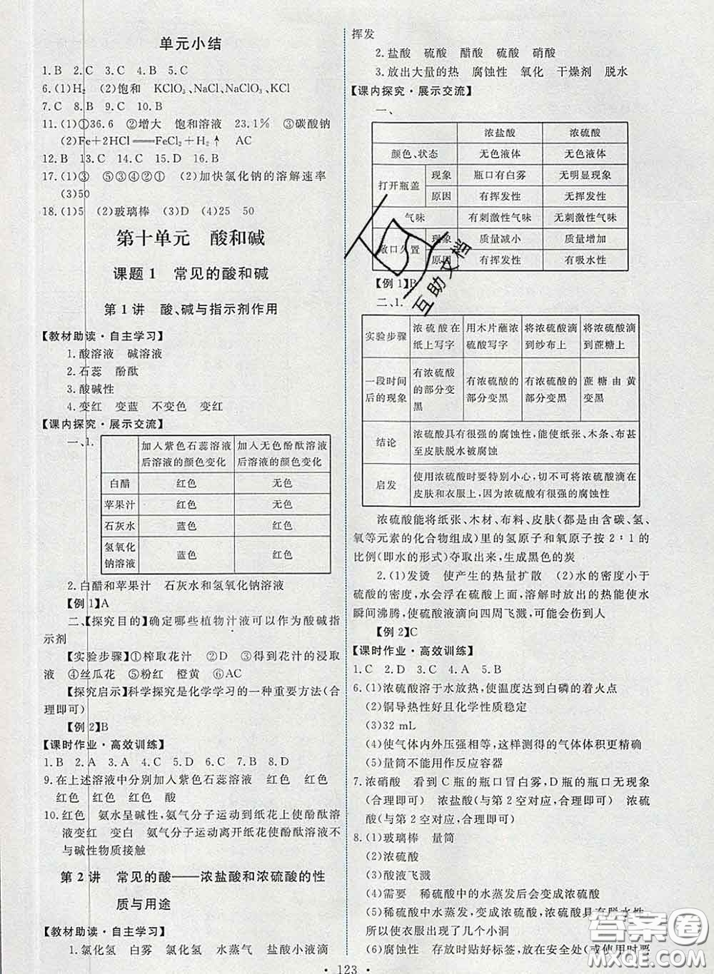 2020春能力培養(yǎng)與測(cè)試九年級(jí)化學(xué)下冊(cè)人教版答案