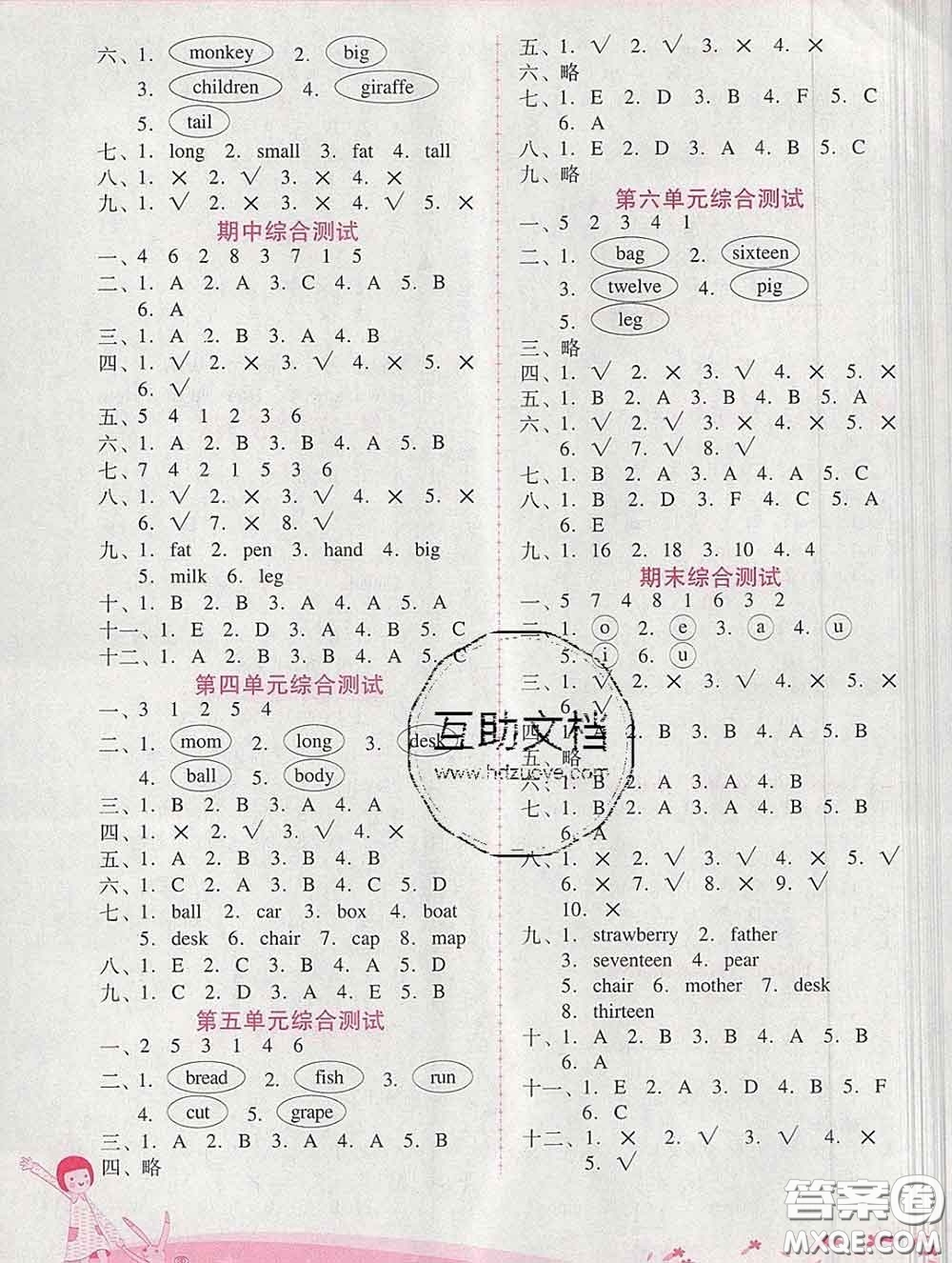 2020春自主與互動學(xué)習(xí)新課程學(xué)習(xí)輔導(dǎo)三年級英語下冊人教版答案