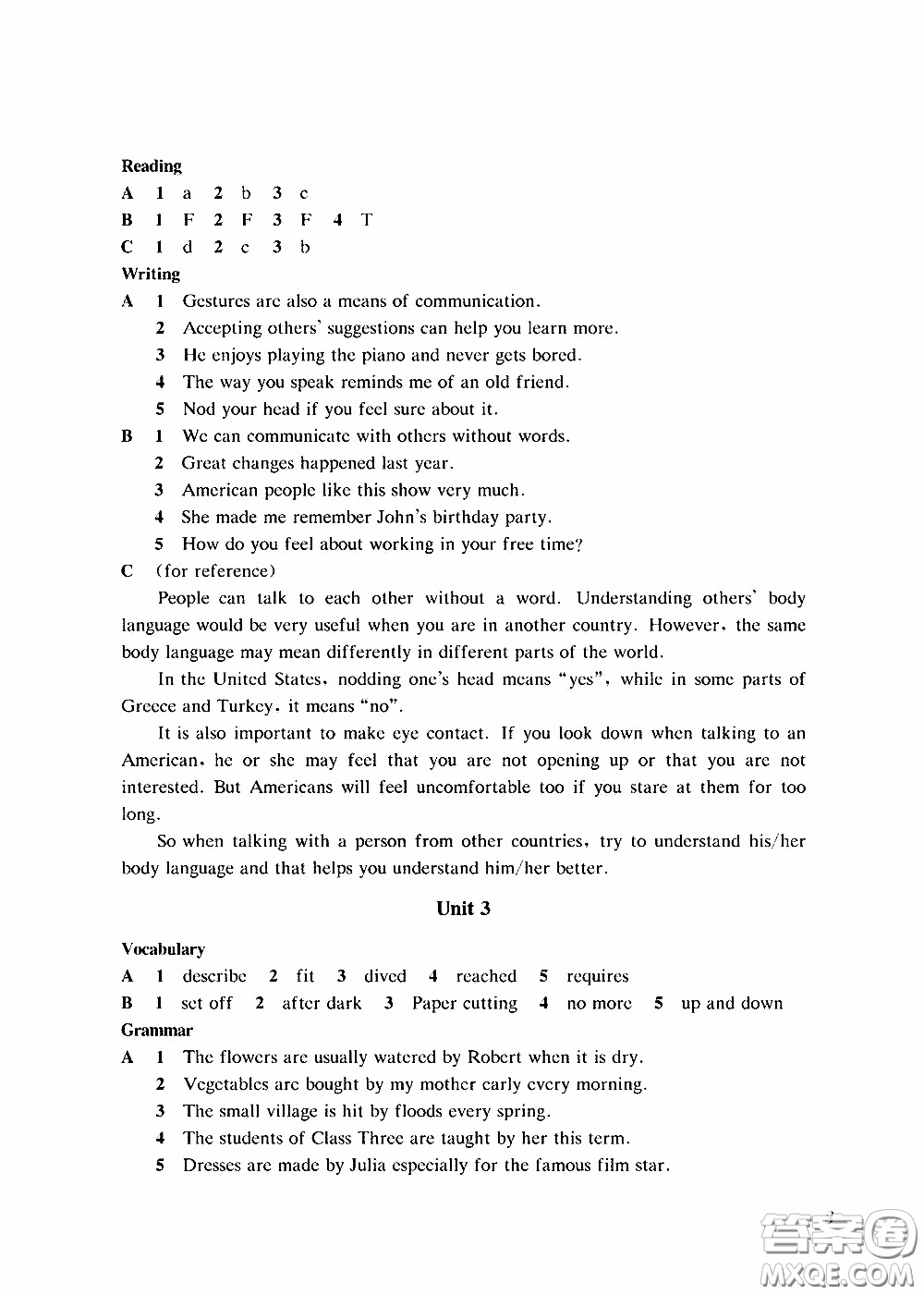 2020年知識與能力訓練英語評價手冊八年級B上教版參考答案