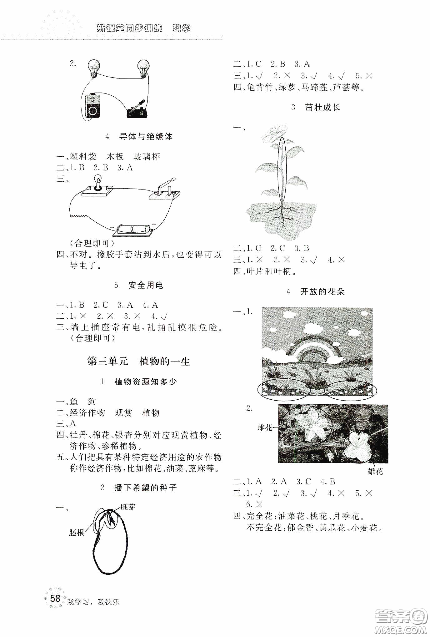 北京教育出版社2020新課堂同步訓(xùn)練三年級科學(xué)下冊大象版答案